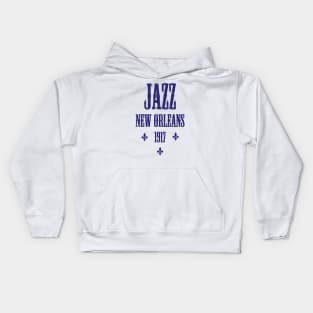 JAZZ NEW ORLEANS (BLUE) Kids Hoodie